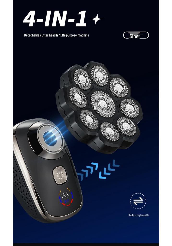 9D Electric Shaver for Men: Waterproof Razor with Digital Display, Magnetic Blade, Bald Head & Beard Trimmer