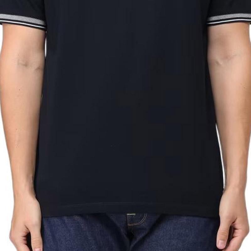 Emporio Armani Color Block Striped Pullover Straight Fit Polo Shirt Men tops Navy-Blue 3D1FM5-1JTKZ-09S7