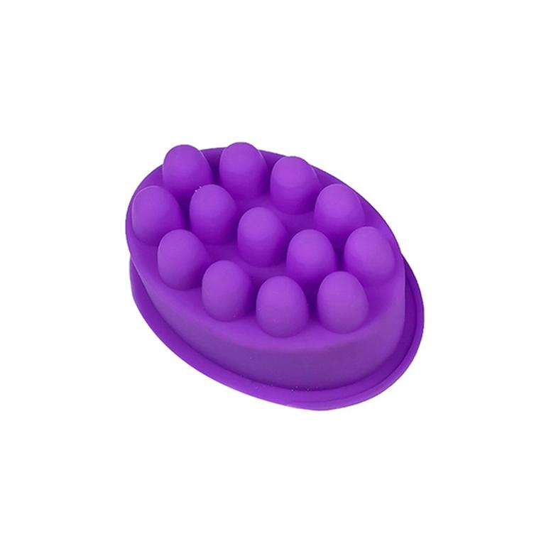 

Фиолетовый 3D ручной работы Силиконовый овал Массаж Мыло Форма Смола Ремесленный инструмент