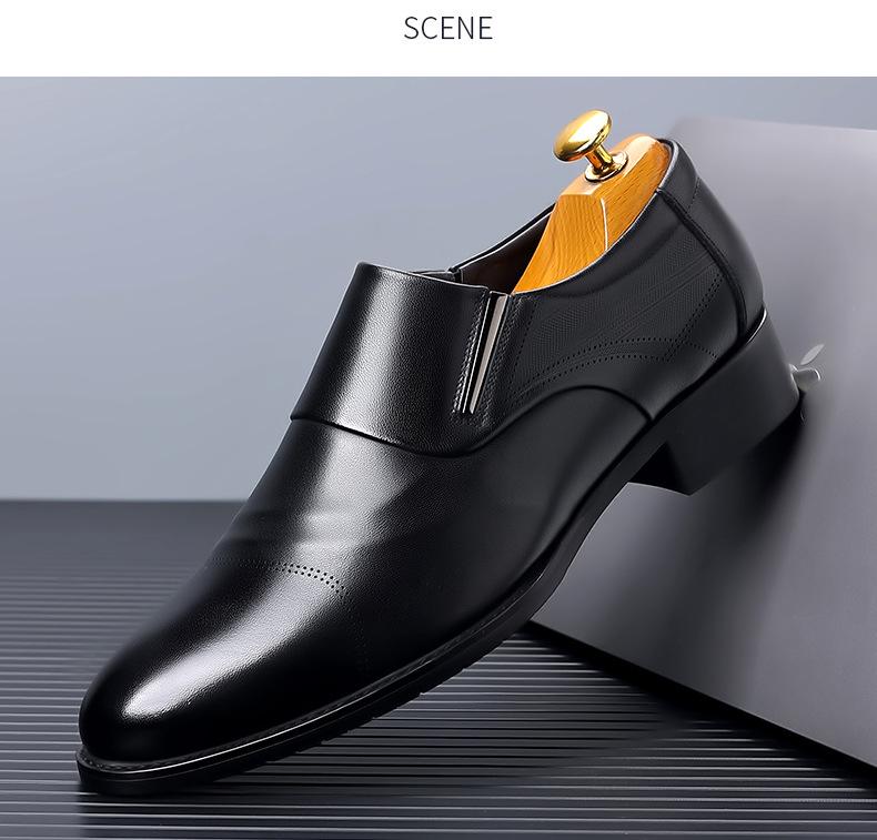 Men's Autumn Formal Leather Shoes - Top Layer Cowhide, Breathable, Wear-Resistant, Genuine Leather, Slip-On, Low-Top.
