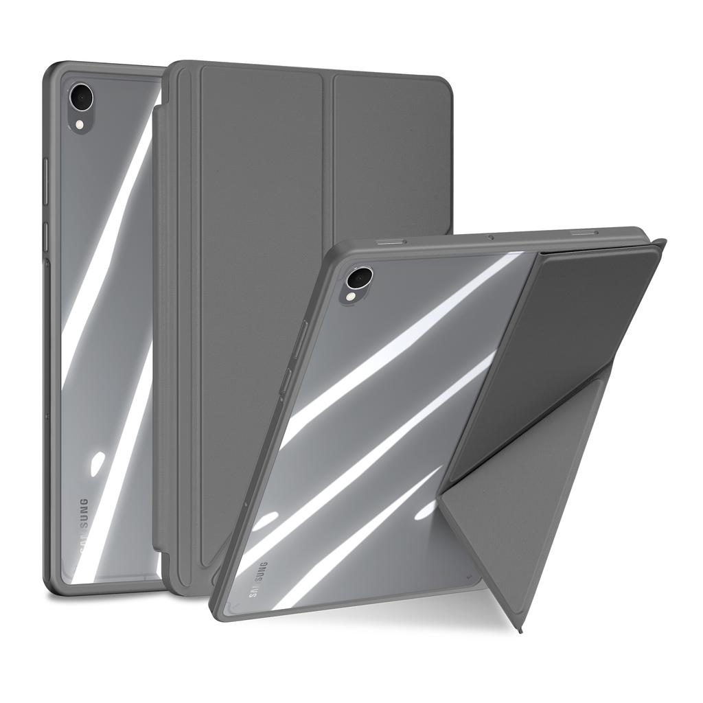 For Samsung Galaxy Tab S11 Case DUX DUCIS Magi Series Detachable Origami Stand Leather+PC+TPU Clear Back Cover