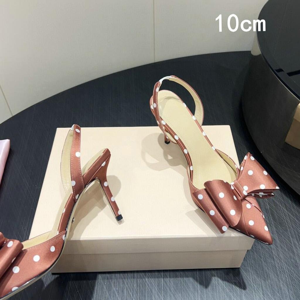 Fashion Bow Pointed-Toe Stiletto High Heels For Women 2025 Summer New Style French Elegant And Stylish Back-Strap Flip-Flops