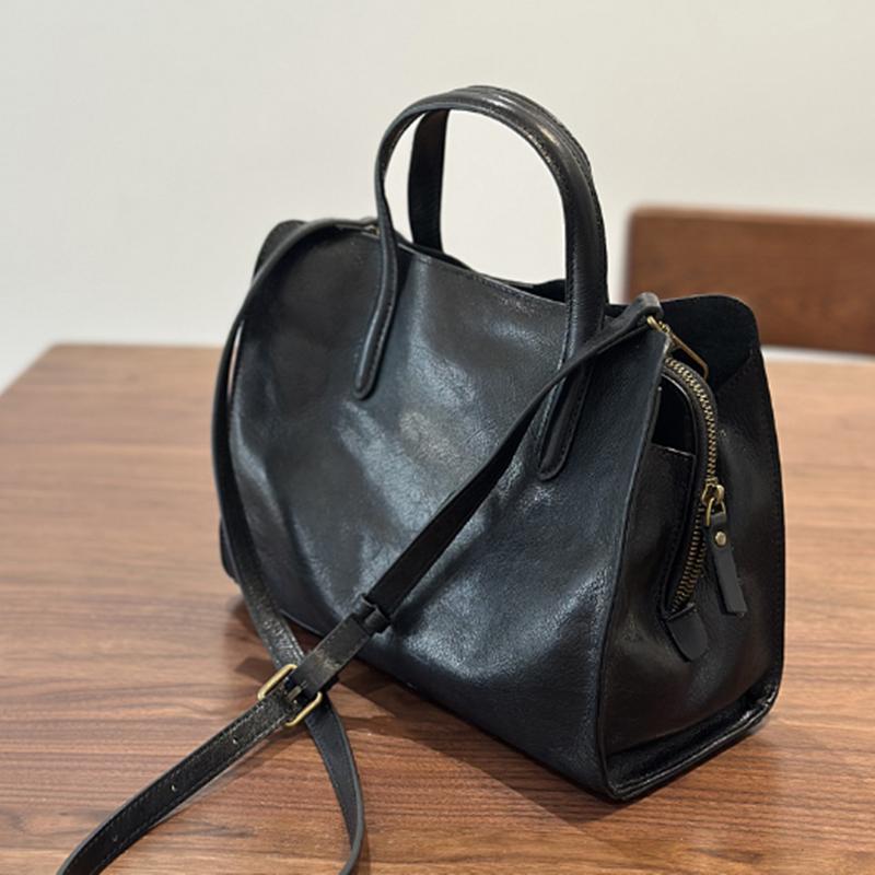 2026 spring new portable top layer cowhide women's casual Tote bag small leather single shoulder crossbody bag
