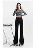 Women's 2026 Spring Retro High-Waisted Floor-Length Flare Jeans: Slimming Yet Comfortable Fit.