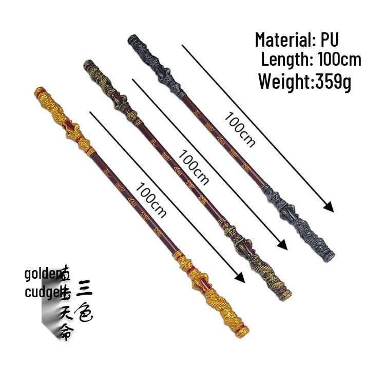 Black Myth: Wukong Figurine with Golden Cudgel - 1 Meter PU Craft Ornament