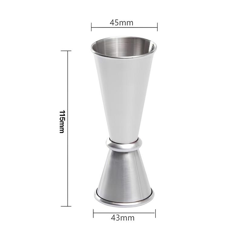 304 Stainless Steel Double-Ended Cocktail Measuring Cup (15/30ml Oz) With Rolled Edge 30/60ml Measuring Glass