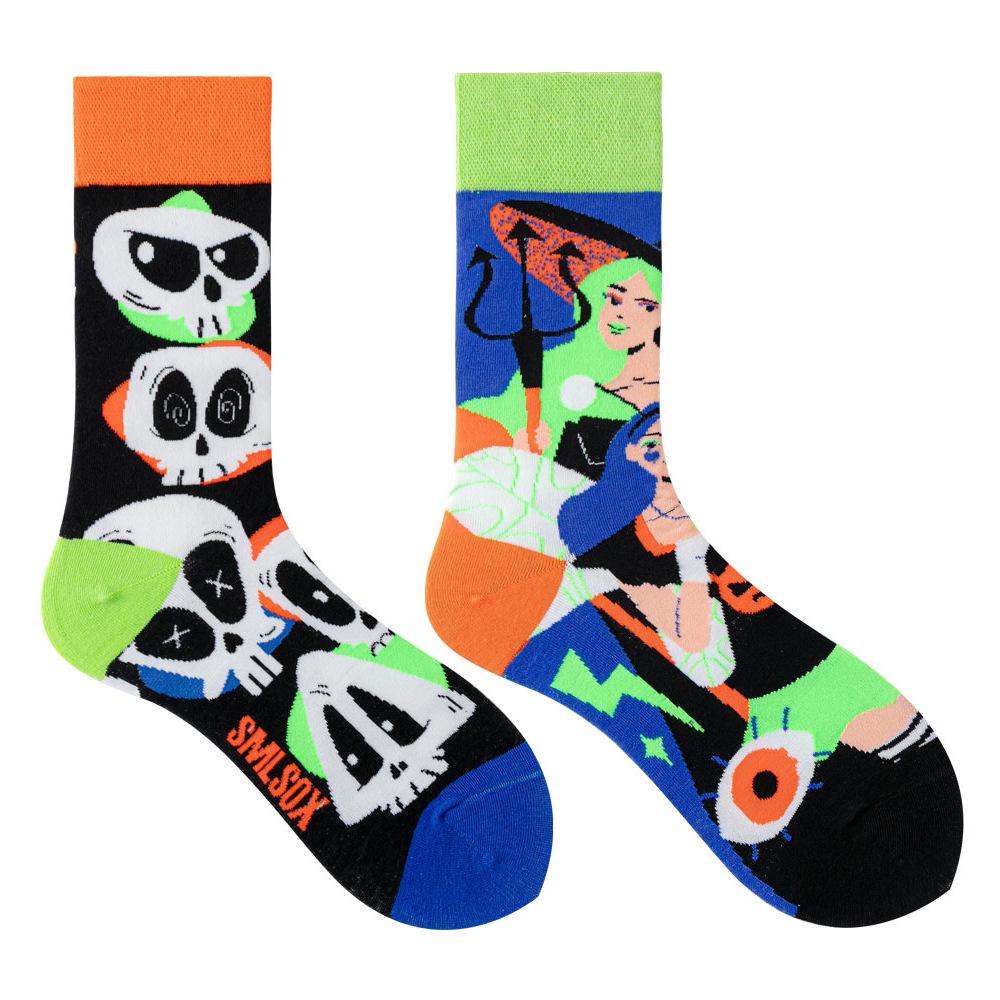 Calzini AB Asimmetrici Trendy Divertenti per Coppia Anatra Mandarina Colorati Calzini a Mezza Gamba SMLSOX