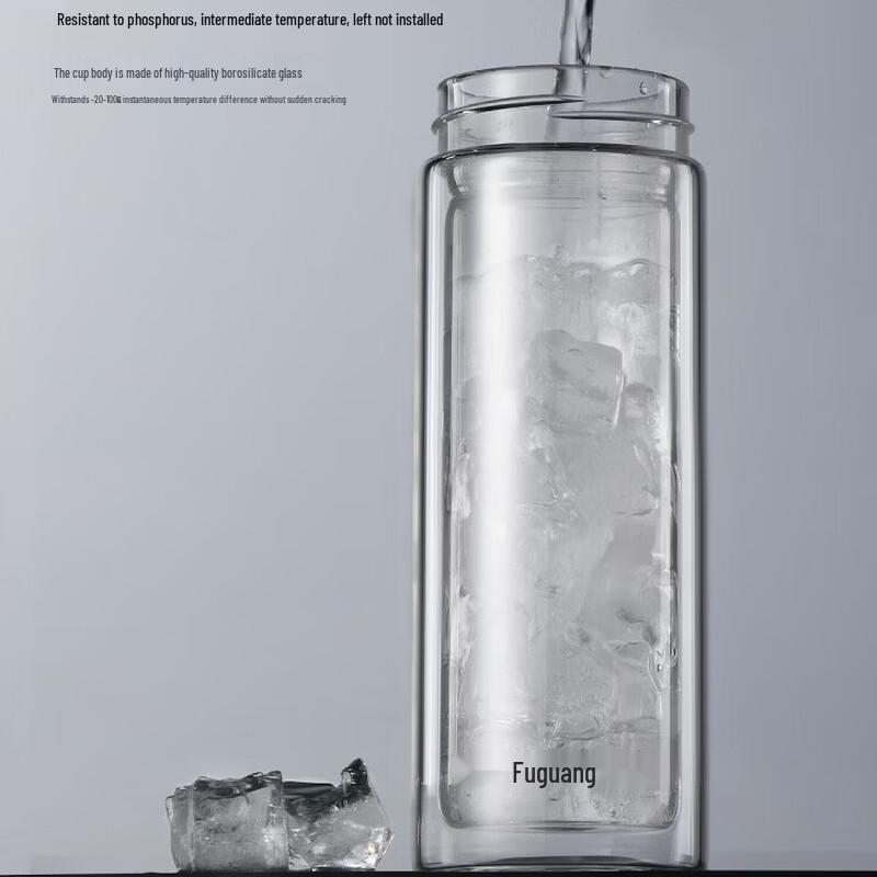 Fuguang Double-Walled Borosilicate Glass Tea Tumbler