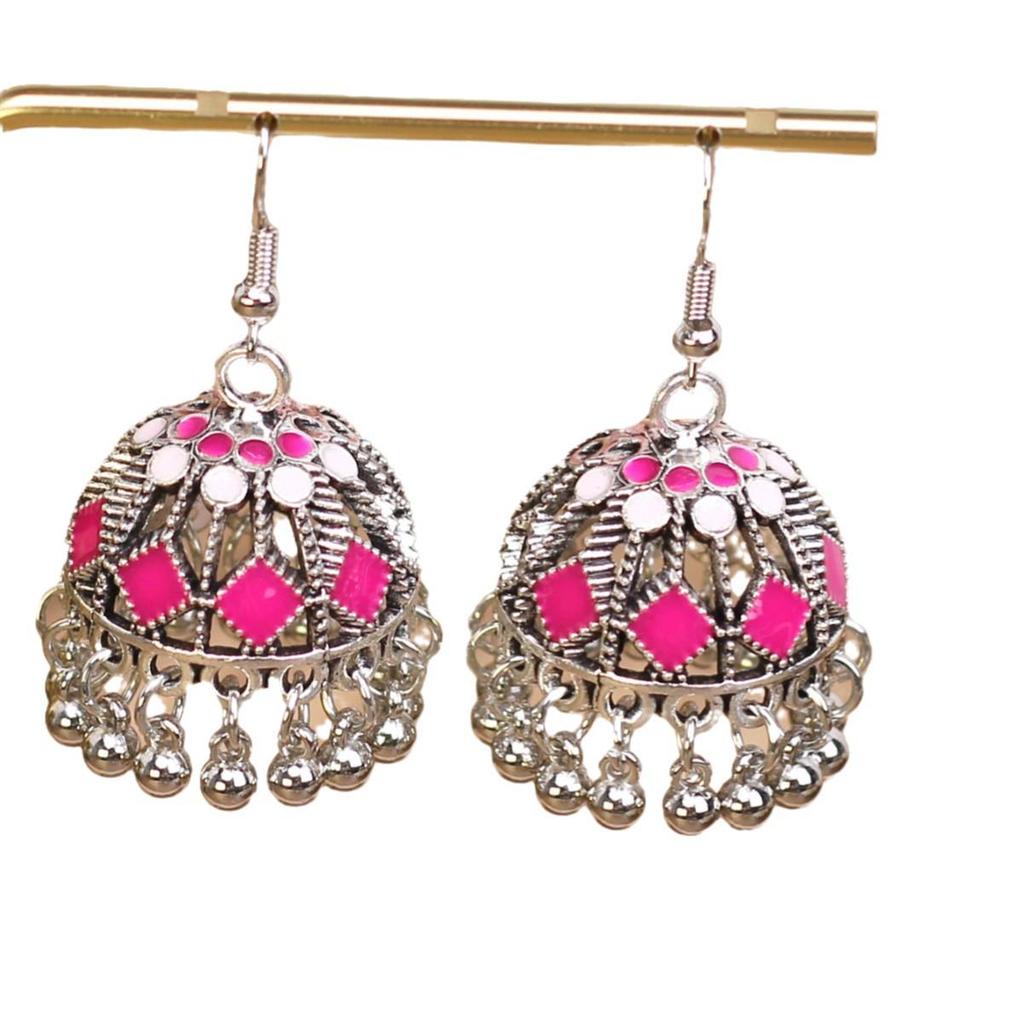 Retro Bohemian Tassel Bell Earrings with Hollow-Out Design