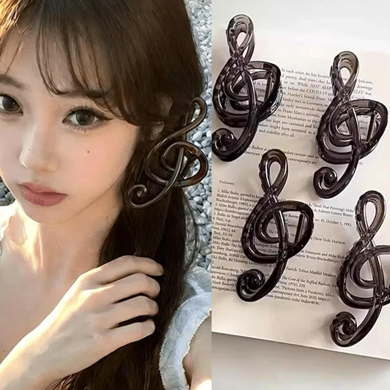 Retro Muzieknoot Grote Haarklemmen Eenvoudig Mode Koffiekleurige Koreaanse Haarspeld Hoofddeksels Accessoires voor Vrouwen Meisjes