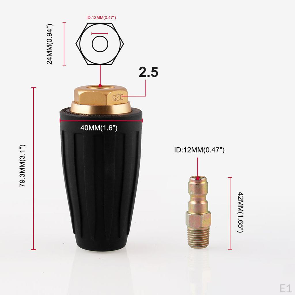 Rotating Nozzle for Pressure Washer 3600PSI 2.5GPM-4.0GPM 1/4 Inch