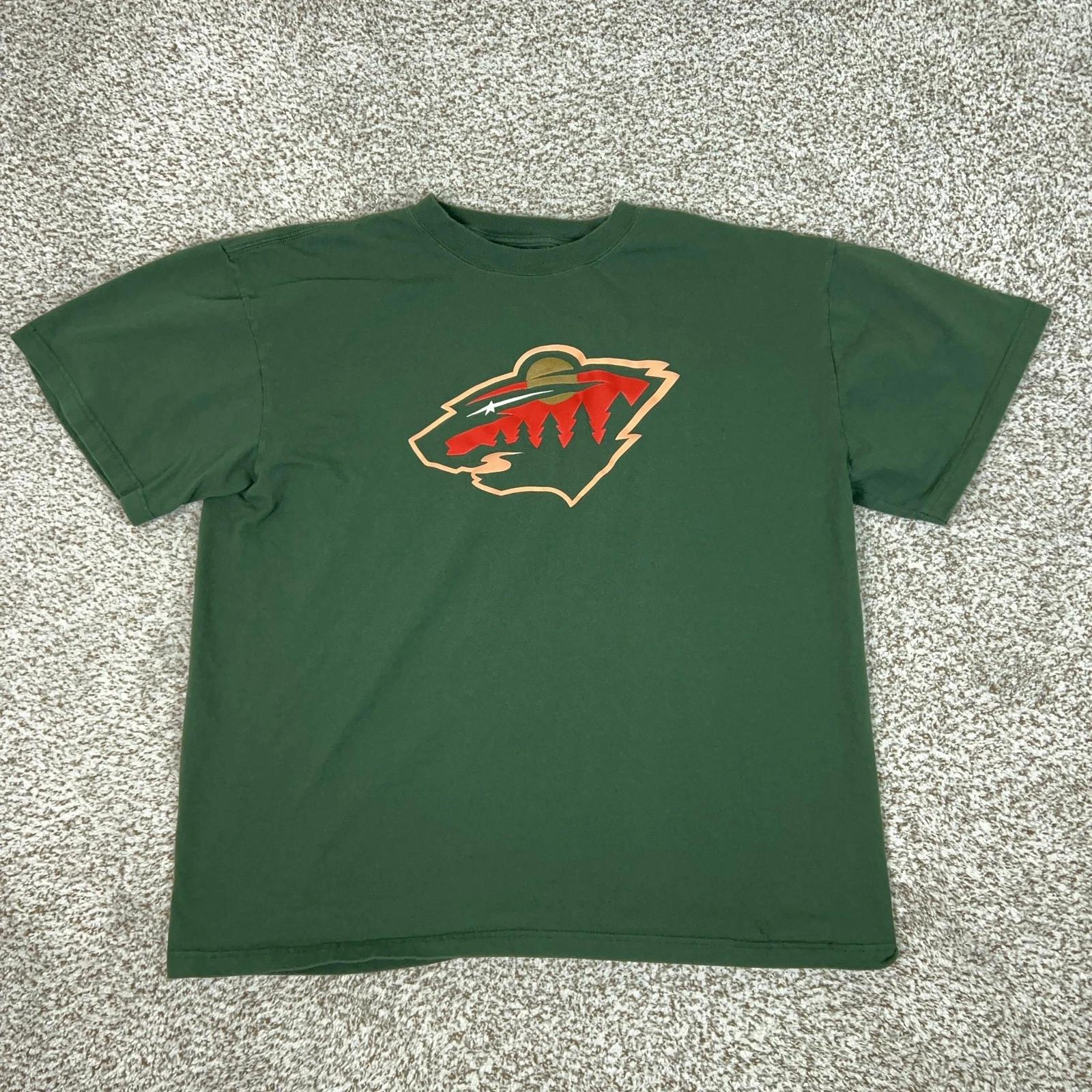 

Мужская футболка Minnesota Wild 2XL Зеленая NHL Хоккейная с коротким рукавом Футболка Топ с логотипом S