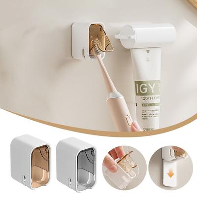 Portable Dustproof Toothbrush Holder Flip-top Wall Mounted Toothbrush Rack Electric Toothbrush Storage Rack
