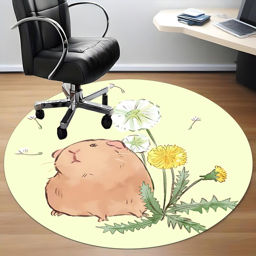 1pc Hamster Dandelion Chair Carpet for Office Non Slip, Lightweight, Machine Washable Rug for Office Holiday Decor