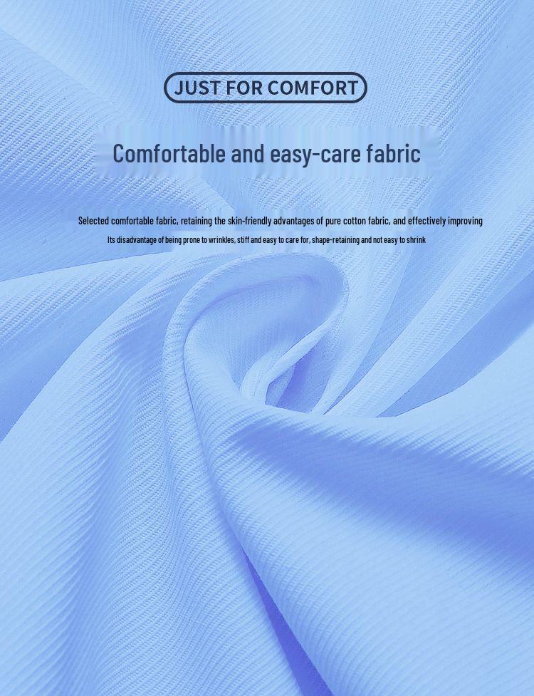 Men's Blue Long-Sleeve Business Shirt - Spring/Autumn Professional Workwear with Pocket Style