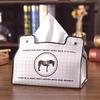 PU-Leder Taschentuchbox Europäischer Retro-Stil Wasserdichter Serviettenhalter Badezimmer Auto Wohnzimmer Couchtisch Universelle Aufbewahrungsbox