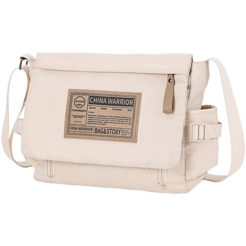 Warrior High-Value Casual Versatile Trendy Fresh Retro Work Style Crossbody Bag Unisex Bags Black White H23B03U5120101HL