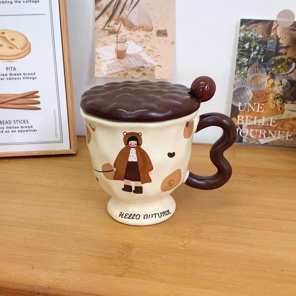 Artistic Ceramic Cup High Looking Retro Mug Girl Office Home Drinking Water Cup Breakfast Coffee Cup