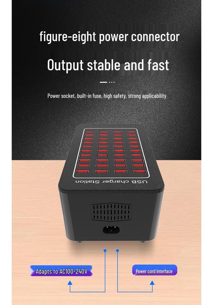 Smart Multi-Port USB Charger with Auto-Recognition (10-40 Ports)