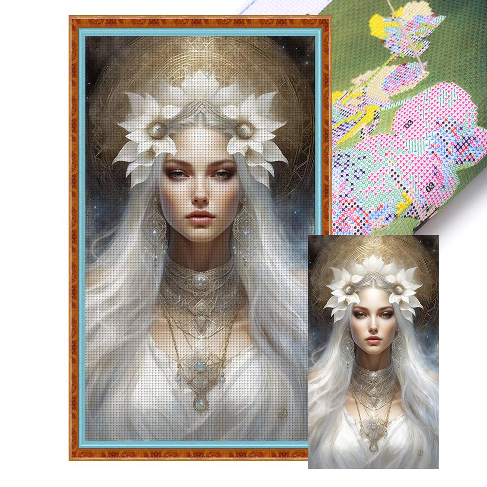 Bordado completo Eco-algodão Linha 14CT Impresso Menina Ponto Cruz Kit Arte