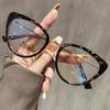 Retro Cat's Eye Anti-blue Light Glasses Glasses Metal Frame Glasses Frame Portable Eye Protection Eyeglasses Frames