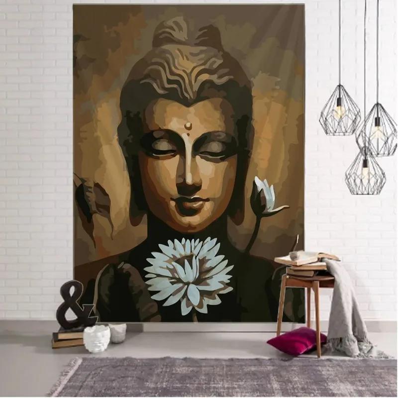 Buddha Statue Meditation Pattern Tapestry Home Wall Decoration Tapestry Bedroom Living Room Tapestry