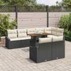Garden Sofa Set with Storage 9 pcs Black Poly Rattan