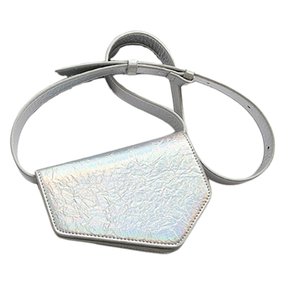 Women Irregular Shoulder Bag PU Leather Shiny Crossbody Bag Adjustable Strap All-Match Satchel Bag Ladies Commute Bag