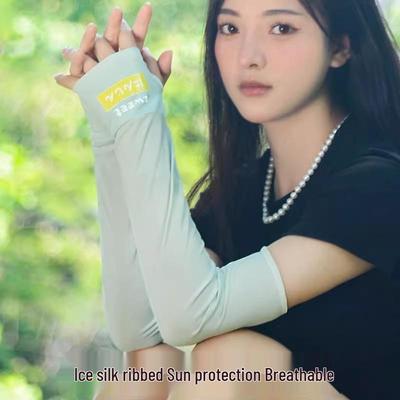 Damen Sommer Armstulpen im japanischen Stil aus Eis-Seide mit Sonnenschutz, UV-beständig, leicht, lange Handschuhe zum Autofahren