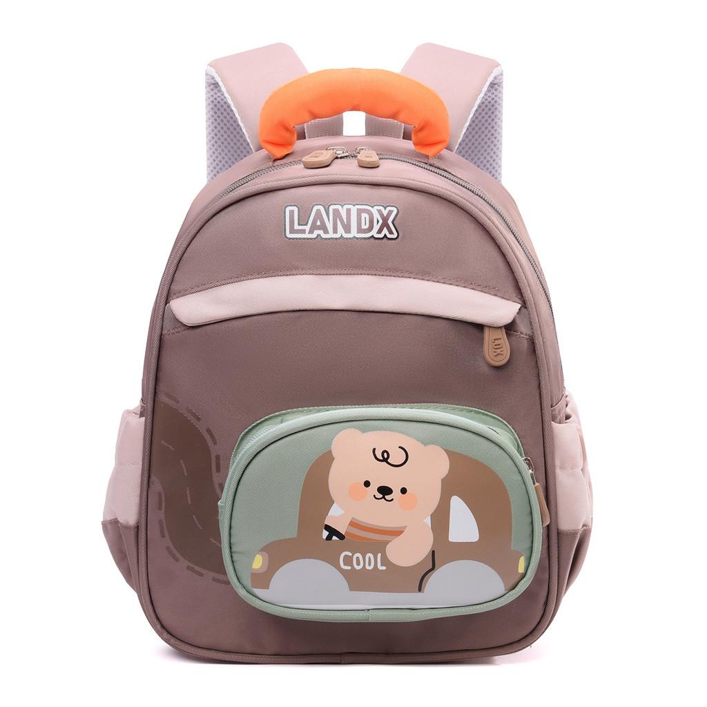 Cute Bear Kids Backpack For Toddlers With Lightweight Nylon And Animal Print For Preschool Use коричневый