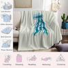 Cyan Jellyfish Drift Flannel Blanket Warm Soft Halloween Christmas Couch Warm Cozy Decorative Decor Gift for All Season