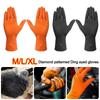 10pcs Orange Black Nitrile Gloves Heavy Duty Auto Repair Gloves Safety Gloves Industrial Use