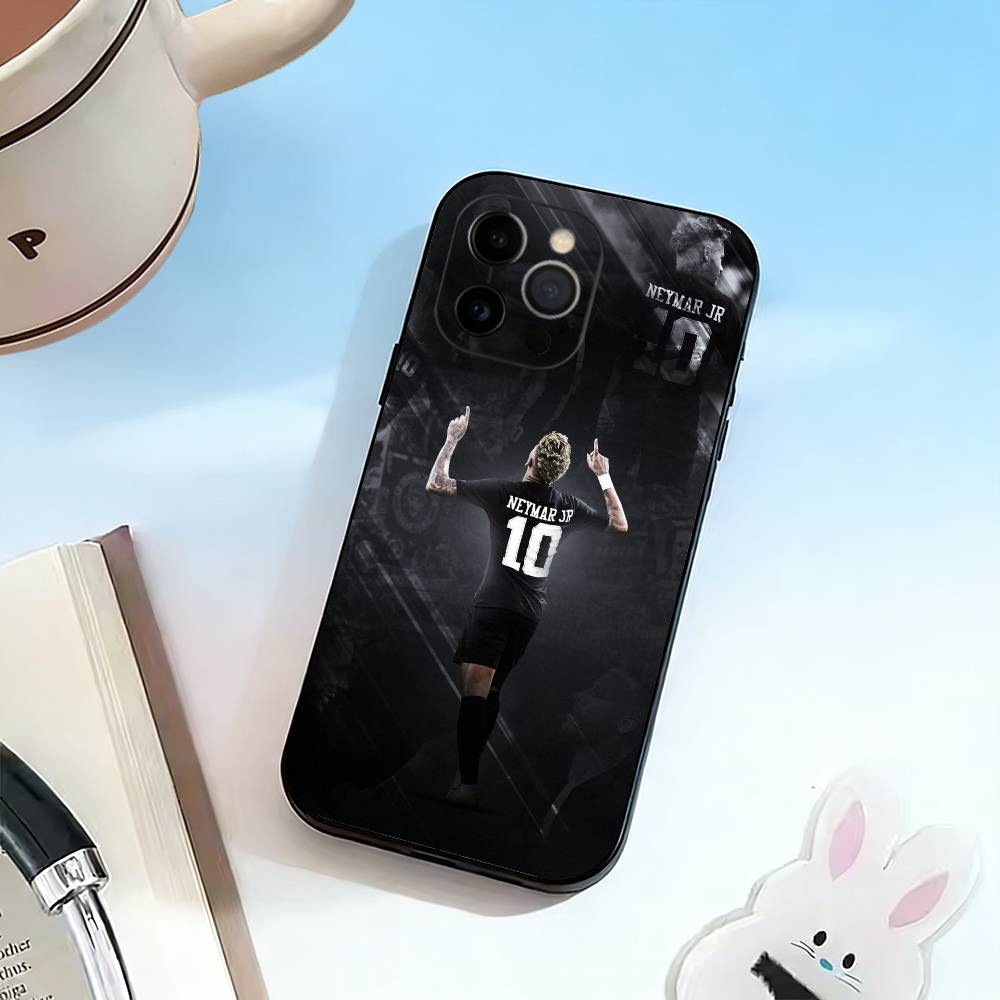 Fotbal 10 Pro NEYMAR JR Pouzdro na telefon Pro iPhone 17, 16,15,14,13,12,11 Plus,Pro Max, Ostatní Měkké černé pouzdro