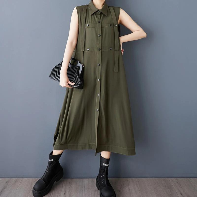 

XITAO Single Breasted Sleeveless Dress ZMY1046 One Size дубильная кора