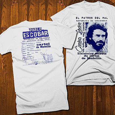 Gangster T-shirt Pablo Escobar Cartel Mob Boss Street Hustle Mobster White Tee