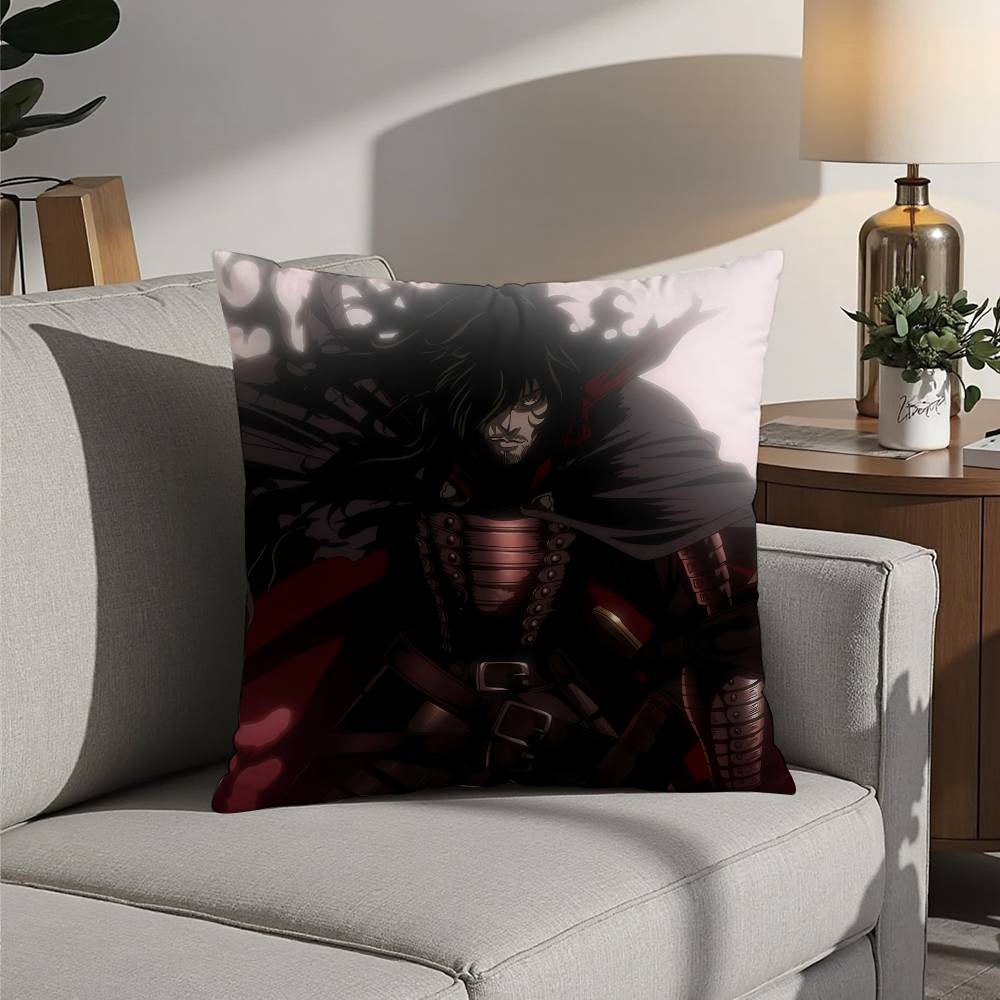 H-Hellsing A-Alucard Pillow Case Sofa Decorative Home Double-sided Printing Short Plush Cushion Pillow Cover Holiday Gift