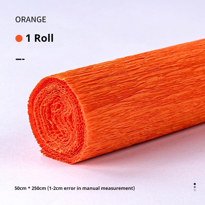 1Roll Crepe Paper 50x250cm Colored Roll Origami Crinkled Crepe Paper Craft DIY Flowers Decoration Wrapping Thickened Paper Craft