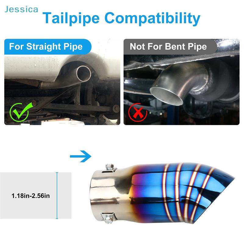 Car Exhaust Muffler Tip - Colorful Titanium Plated Tailpipe Decorative Trim, Universal Stainless Steel Exhaust Pipe