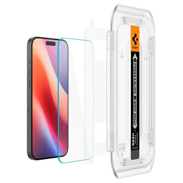 Szkło hartowane do iPhone 16 Pro Max Spigen 9H, oleofobowa, pełne pokrycie