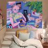 Modern Art Girl Tapestry Stylish Quirky and Uniquely Vibrant Wall Art for an EyeCatching Trendy Decor Statement