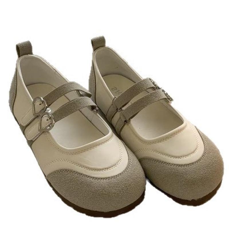 Flat Bottom with Skirt Versatile Round Head Shallow Mouth Single Shoes Autumn New Retro Soft Leather Mary Jane Shoes Women