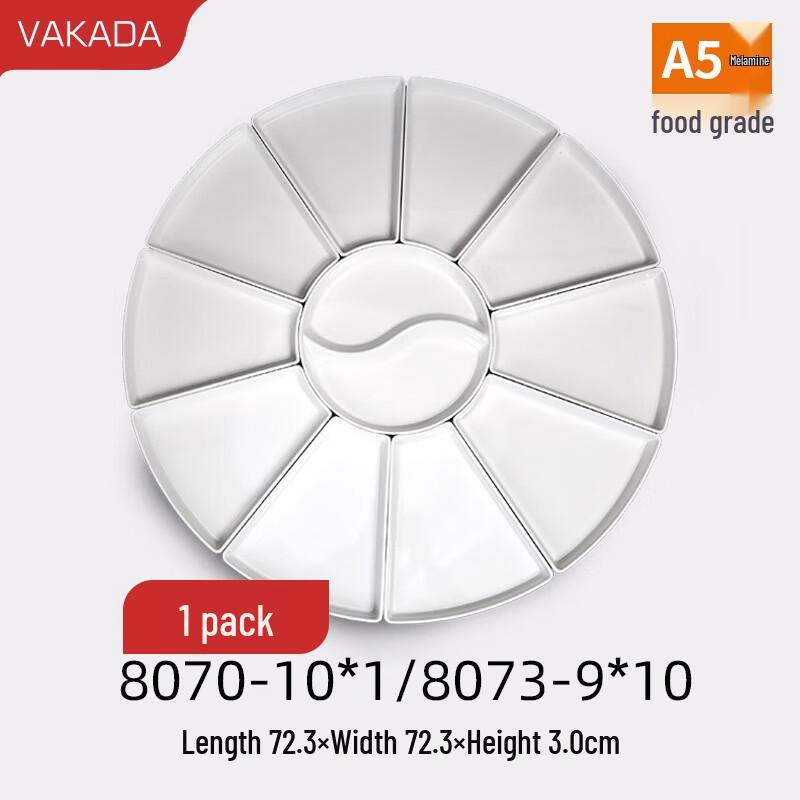 VAKADA Melamine Round Serving Platter