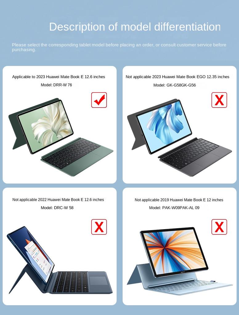 2023 Huawei Matebook e Tablet DRR-W76 için Kılıf (Sadece DURUM)