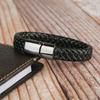 Mibrow Vintage Braided Leather Bracelet for Men Women Metal Magnetic Clasps Bracelets Punk Charm Men Fashion Jewelry