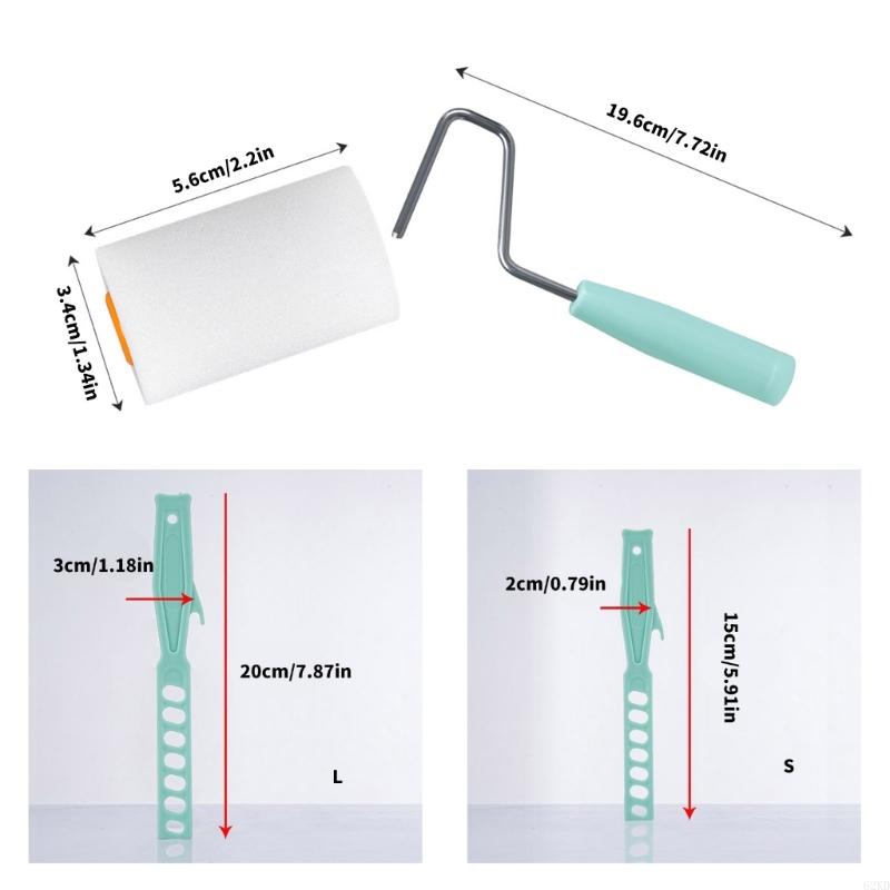 62KD Packung mit 13 2-Zoll-Verbundwalzen mit Rahmen zum Streichen von Oberflächen