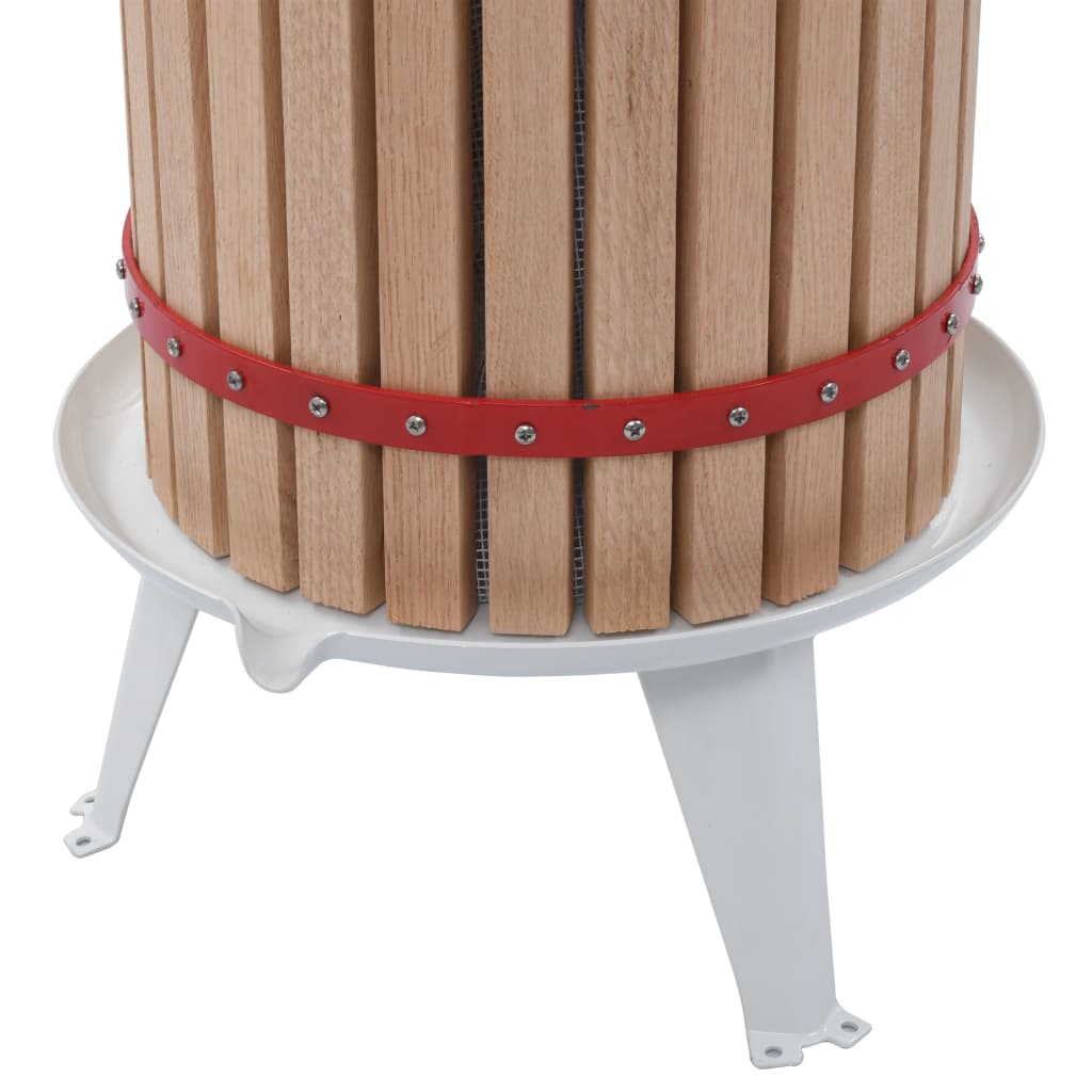 Vidaxl Grape and Fruit Press with Bag, 24 L, Oak Wood
