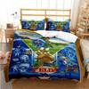Anime Game Motif Microfibre Bedding Sets, Children's Birthday Gift with Zip Room Decor for Teenagers Adulte  Duvet Cover