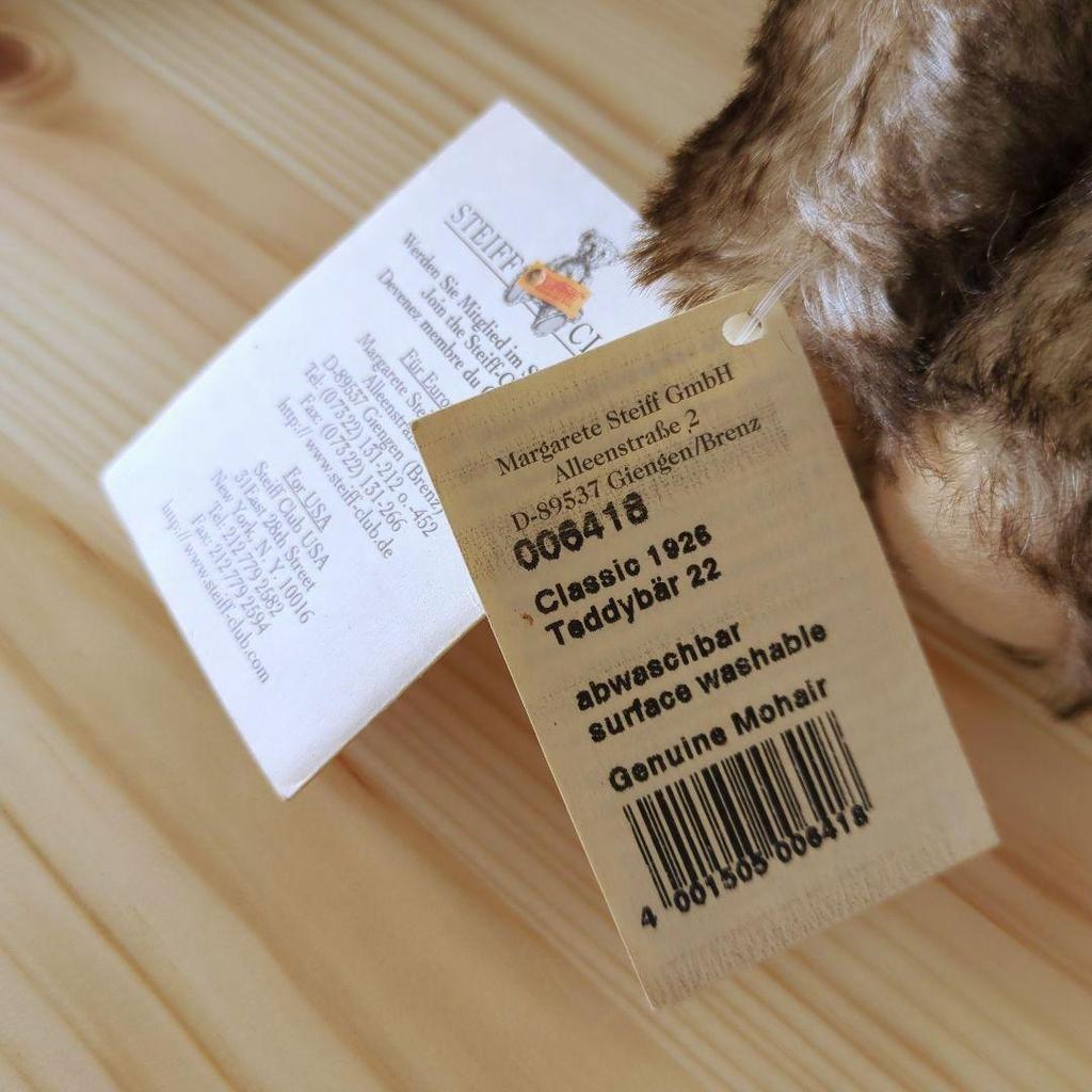 [USED] October Limited Time Price Reduction: Steiff 1926 Reissue Classic Teddy Bear