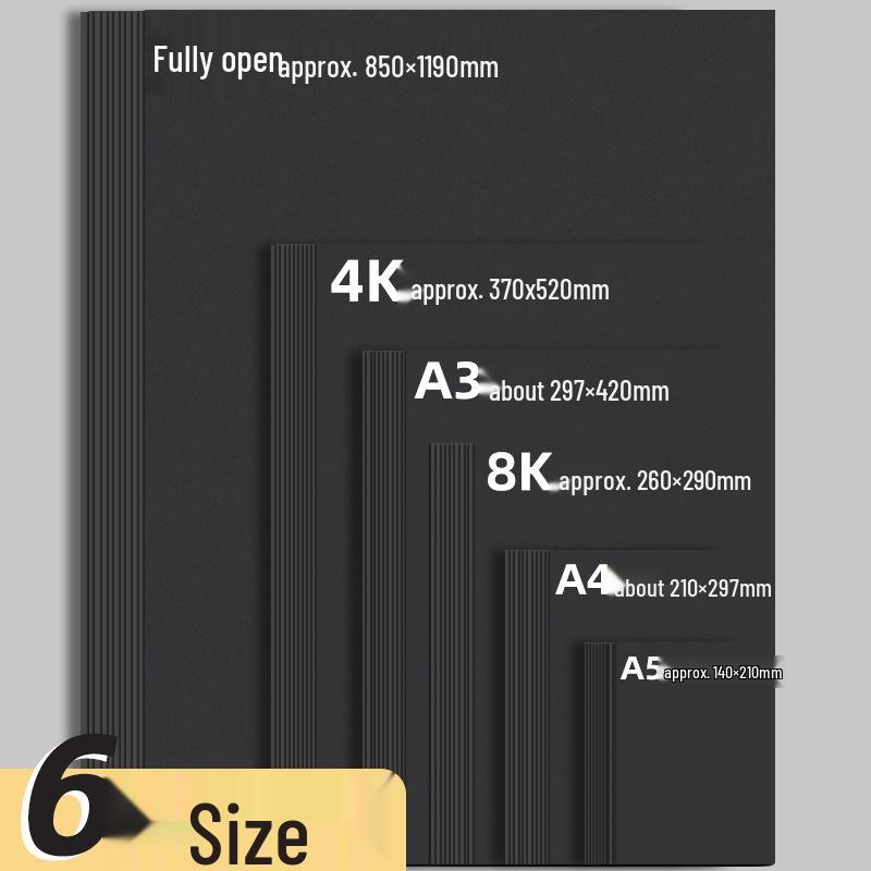 Round White and Black Cardstock: A3, A4, A5 Sizes