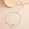 Women's Elegant Style Summer Finger Ring Bracelet, Minimalist Fine Chain Integrated Hand Jewelry Accessory